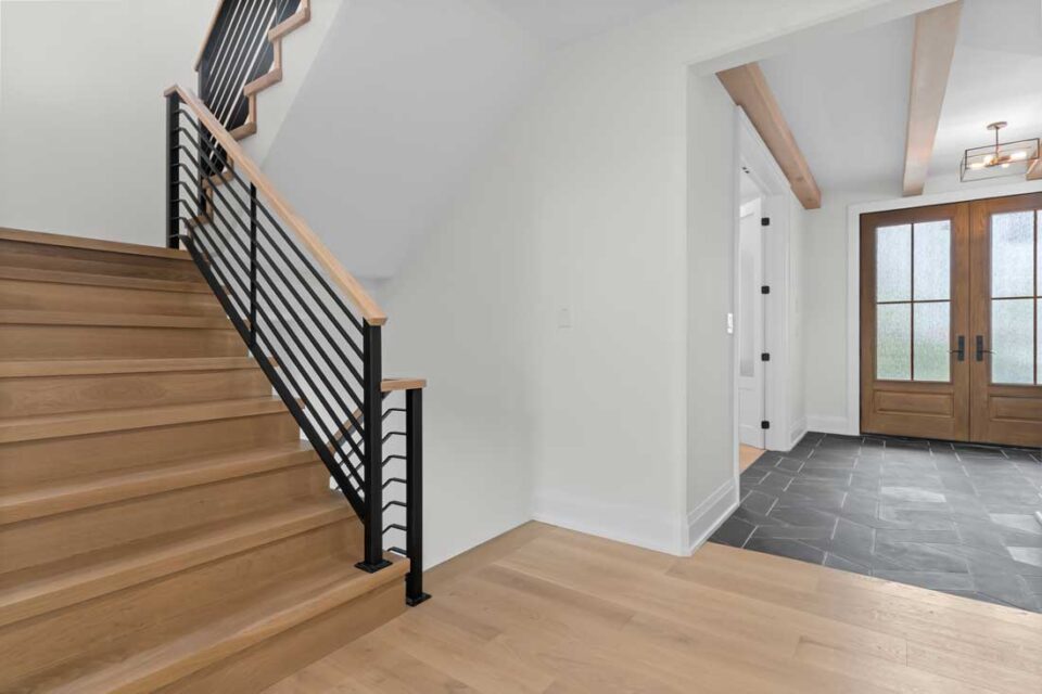 Black metal staircase